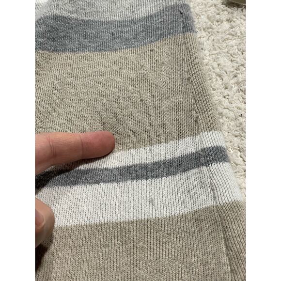 Apt 9 Womens Sz S Open Front Long Sleeve Sweater Cardigan Gray Tan White Striped - Picture 7 of 10